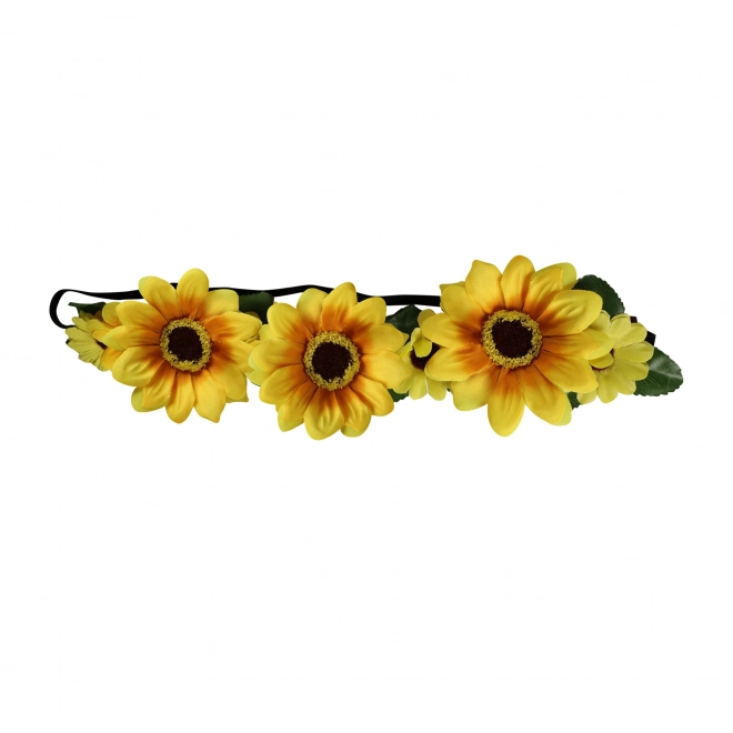 Haarband met bloem geel 3 grote bloemen