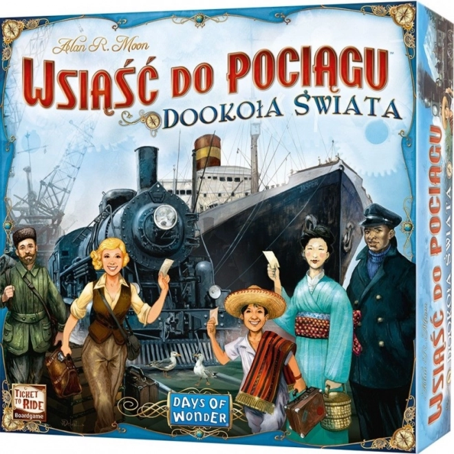 Embarquez dans le train : Autour du monde – jeu de société familial avec carte recto-verso