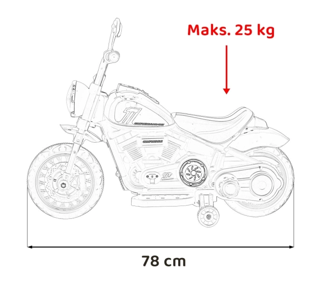 Motorrad Chopper FASTER – Weiß