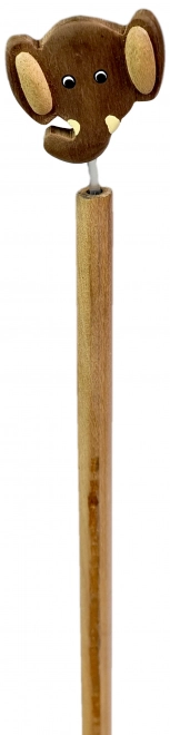 Holzstift mit Elefantenkopf