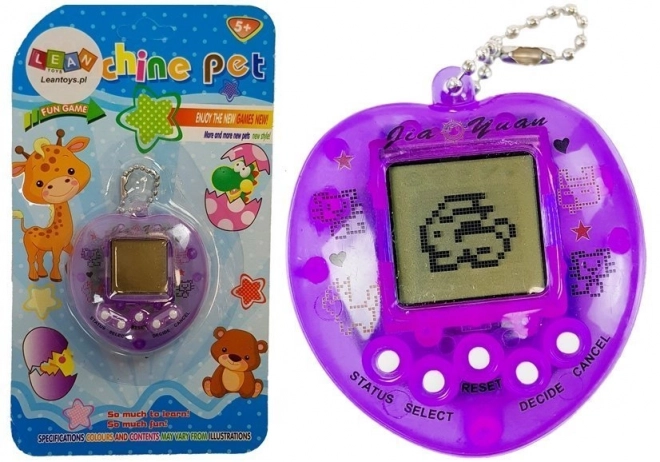 Elektronisch spel Tamagotchi paars met korte ketting