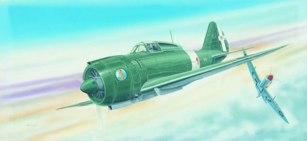 Model Reggiane RE 2000 Falco 1:48 16,1x22cm in doos 31x13,5x3,5cm