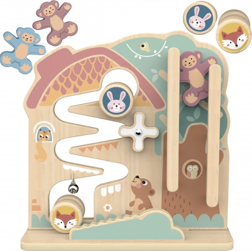 Tableau d’activités en bois et piste à billes 2 en 1 TOOKY TOY