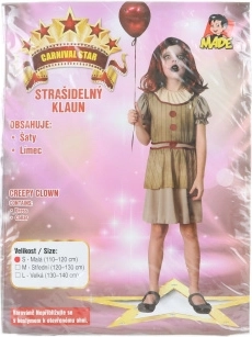 Karnevalskleid Grusel-Clown für Mädchen 110–120 cm