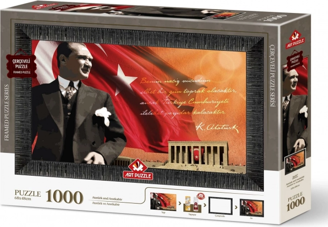 ART PUZZLE Puzzle with frame and glue 3in1 1000 pieces – Atatürk and Anitkabir