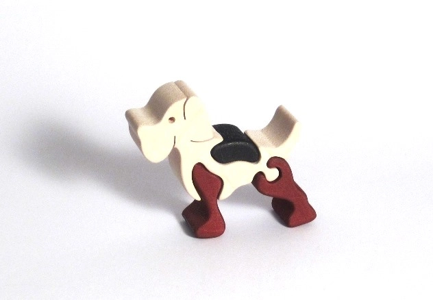 Fauna Houten inzetpuzzel van massief hout kleine hond