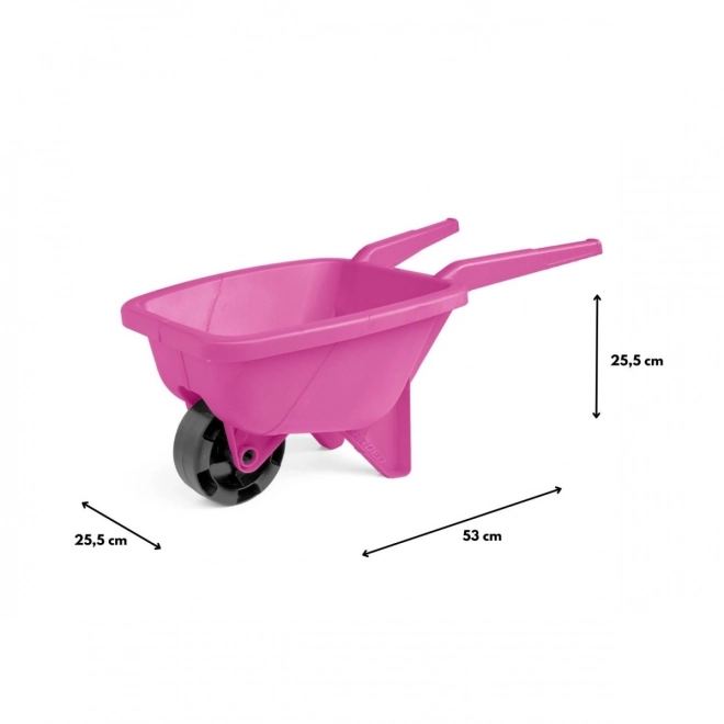 Pink wheelbarrow for sand