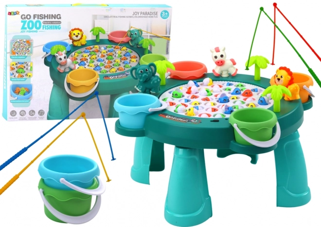Groene speeltafel voor vissen vangen