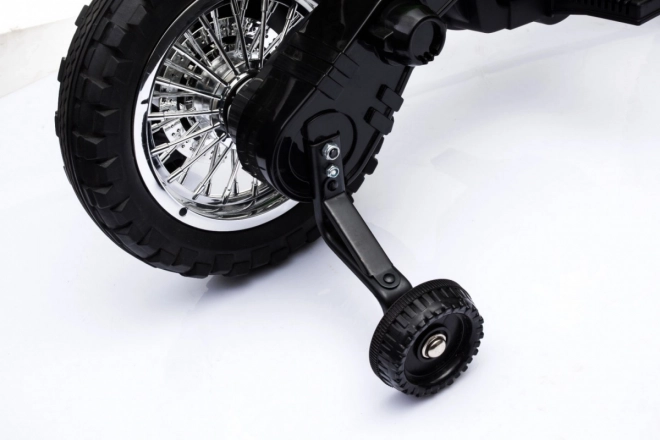 Kinder Elektro-Cross-Motorrad mit Akku – grün, mit Stützrädern und LED-Lichtern