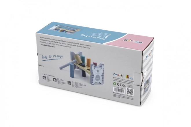VIGA PolarB Holzbank mit Hammer – Montessori-Spielzeug