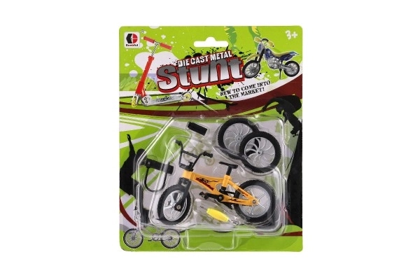 Vingertop fiets 10cm schroefbaar plastic 3 kleuren op kaart 17x21x4cm
