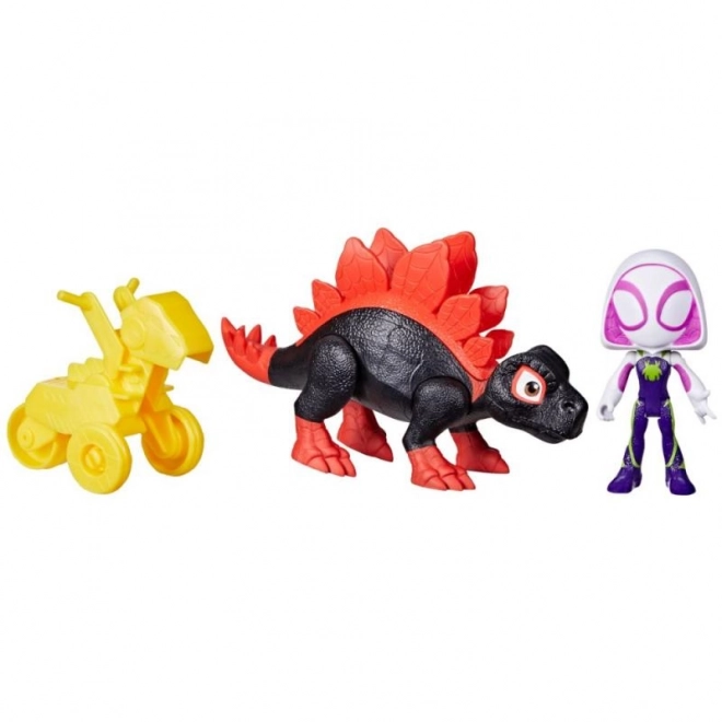 Spider-man spidey en zijn fantastische vrienden figuur met dinosaurus en accessoires