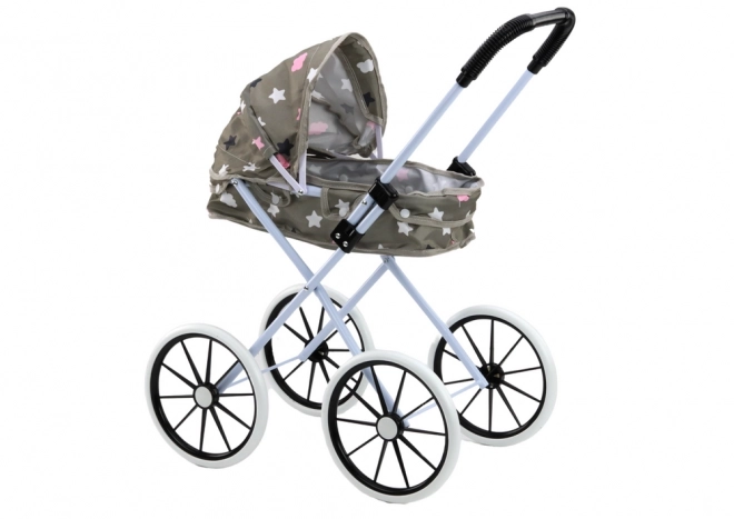 Poppenwagen Grote wielen Opvouwbare ster grijs