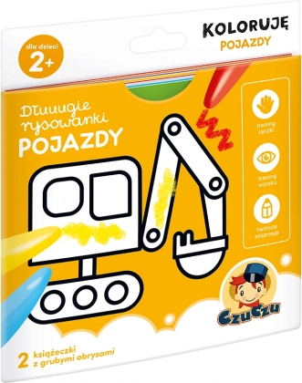 Lange kleurplaten Koloruję – voertuigen voor kinderen 2+