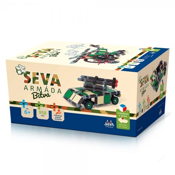 Bouwpakket SEVA LEGER Slag plastic 958st in doos 27x38x18cm