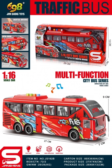 Red bus 1:16 – toy for children