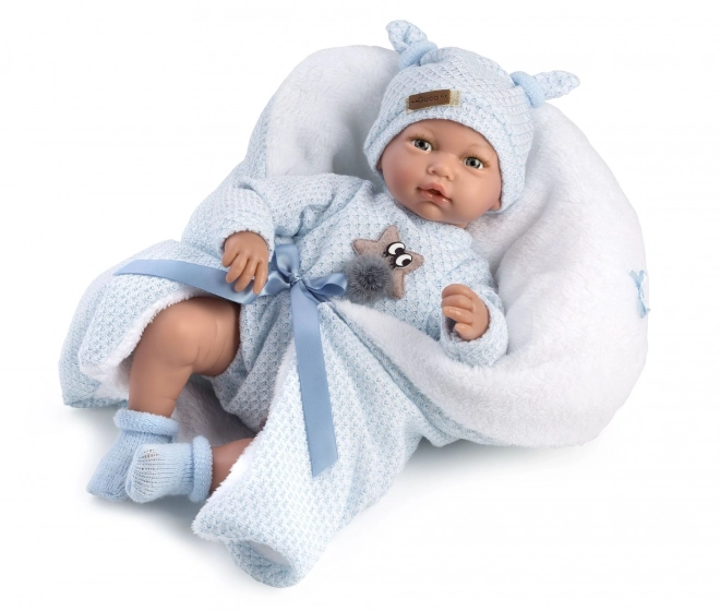 Guca 10221 HUGO - poupée réaliste bébé avec sons et corps en tissu doux - 38 cm