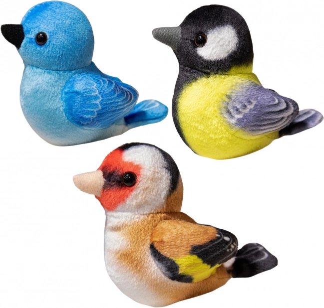 Kleine Pluchen Vogel Blauw Mees