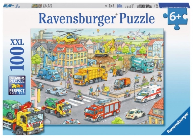 Ravensburger puzzel voertuigen in de stad 100 stukjes