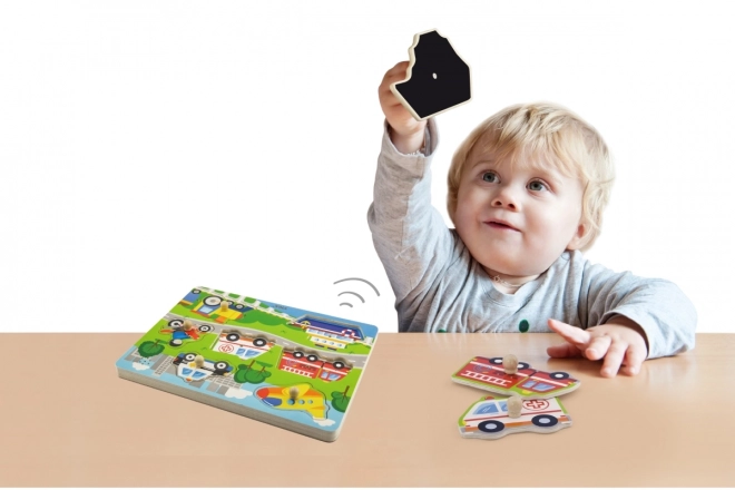 Holz-Sound-Puzzle Transportmittel Viga