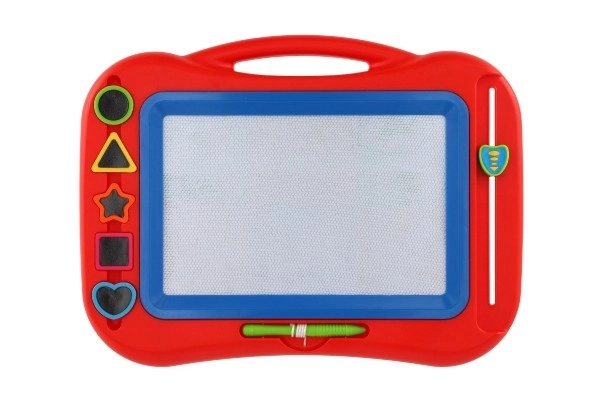 Rode magnetische tekentafel met stempels