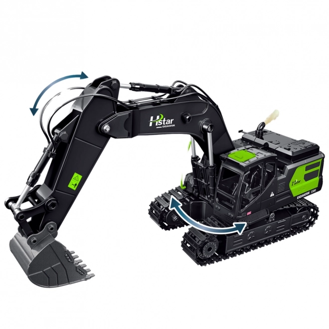 Afstandsbediende Rups Graafmachine 2.4G 11CH Zwart