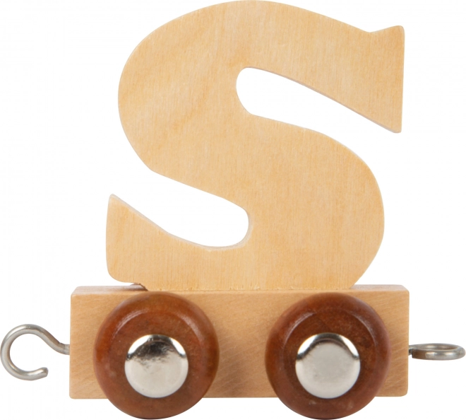 Small Foot houten wagon met de letter S voor houten treinbanen