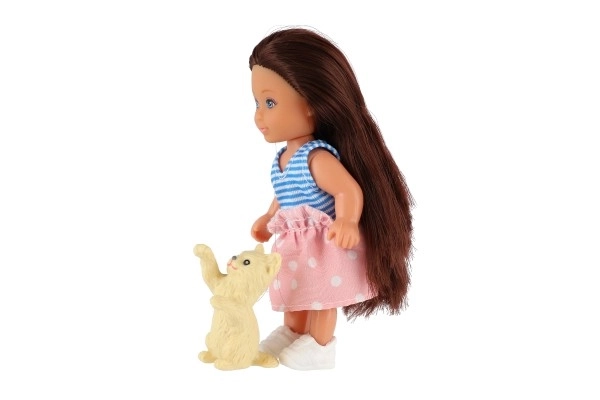 Pop met knuffel plastic 12cm stevig lichaam 3 soorten in doos 7x15x5cm 24st in doos