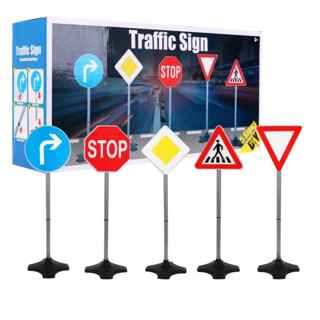 Set de 5 panneaux de signalisation sur pied pour petits conducteurs 3+ qui apprennent à conduire