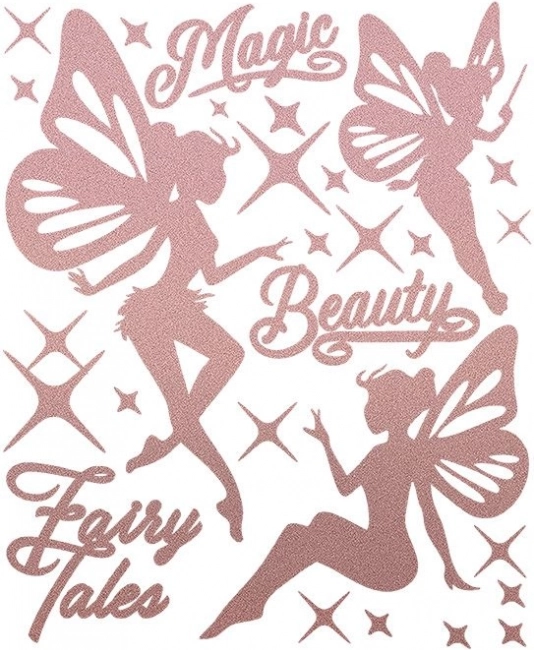 Patches thermocollants réfléchissants fées – grande planche 20 × 30 cm