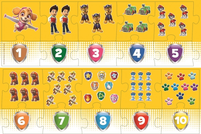 Educational Puzzle Numbers Paw Patrol 20 Pieces