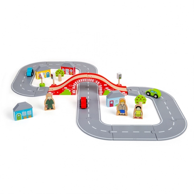 Houten weg in de vorm van een acht van Bigjigs