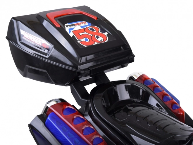 Sportliches Kinder-Motorrad mit LED-Beleuchtung – Schwarz