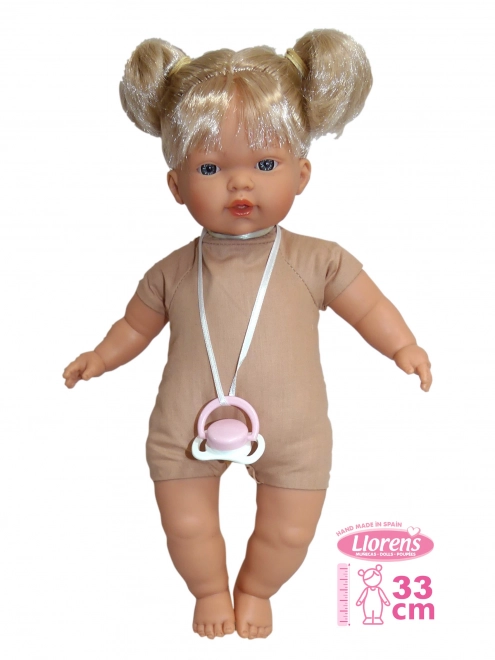 Realistische Puppe Aitana mit weichem Körper und Geräuschen 33 cm