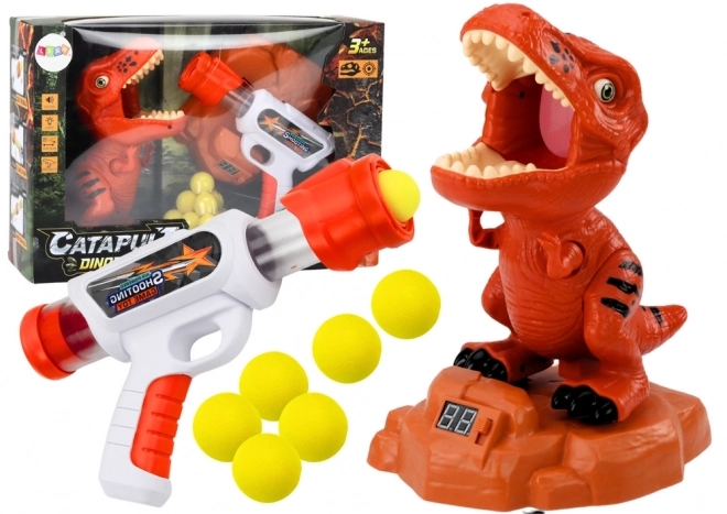Leuk spel schieten op dinosaurussen met foam balletjes