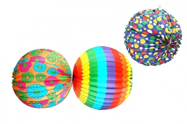 Kleurige lantaarn in bolvorm - 25 cm