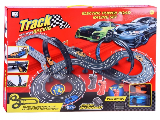 Large Racing Track with 2 Cars, Track Length 787 cm