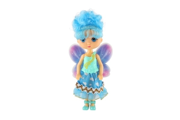 Pop fee met vleugels plastic 15cm 4 kleuren op kaart