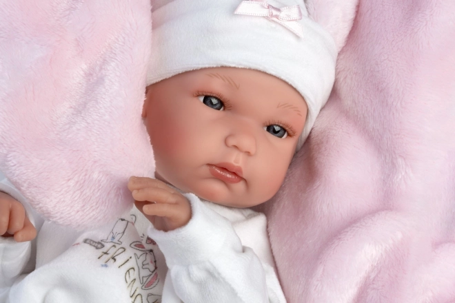 Realistische pop New Born meisje met volledig vinyllichaam 35 cm