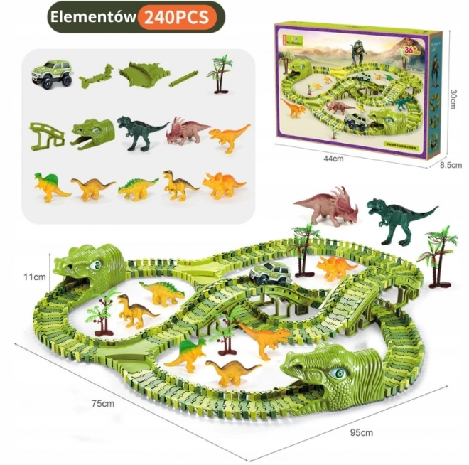 Dinosaur Racing Track Set with 240 Pieces