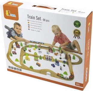 houten treinbaan 90 delen