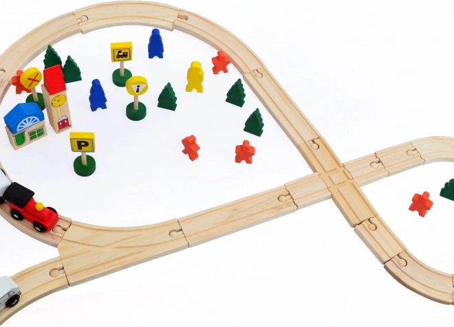 Holzeisenbahn – Set mit 48 Teilen