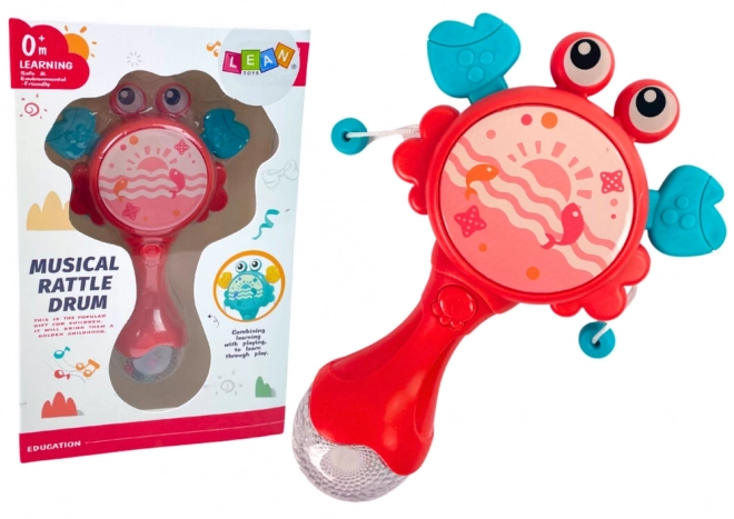 Kinder krabbelratel Drum Licht Melodieën Rood