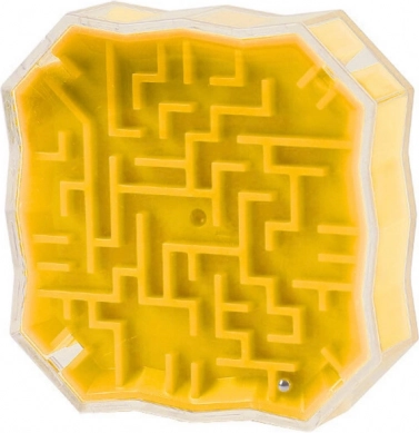 Logical Game Labyrinth with Ball Yellow