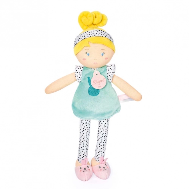 Doudou Jolijou Panenka LES PIPELLETTES 25 cm 1 ks – turquoise