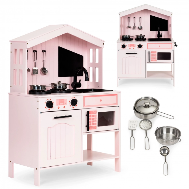Houten kinderkeuken, oven, magnetronkookplaat, accessoires ECOTOYS