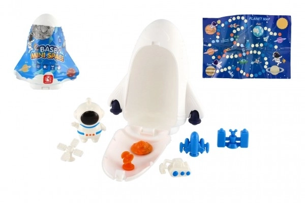 Raketvliegtuig met accessoires van kunststof 10x12x7cm
