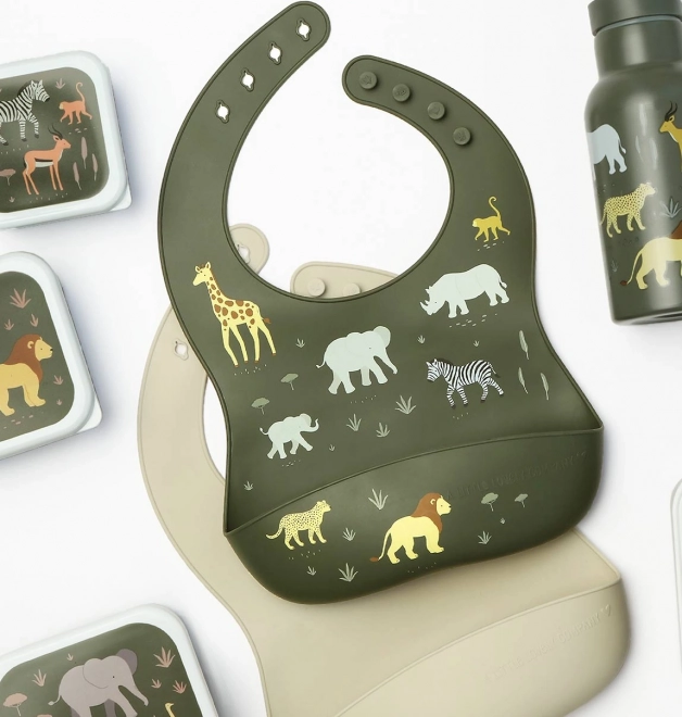 Siliconen baby slabben met vlinderontwerp – Savannedieren