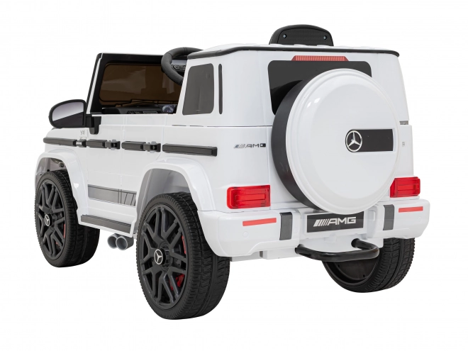 Mercedes AMG G63 voor kinderen wit + afstandsbediening + MP3 LED + langzame start + EVA + gordels