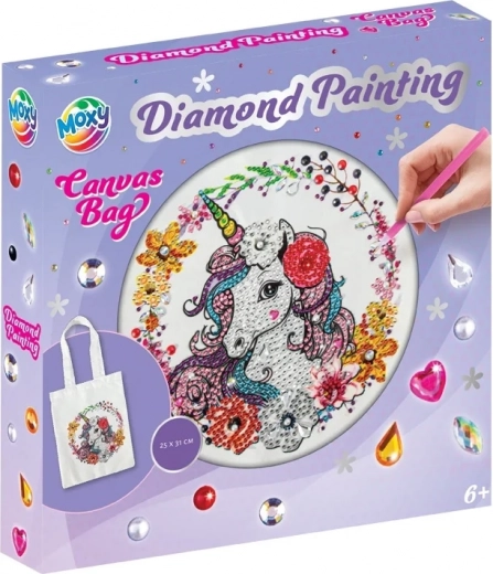 Peinture diamant – sac en toile Licorne 25 × 31 cm